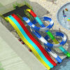 Customized fiberglass water park slides for adults and playground equipment for children.