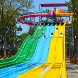 Large adult fiberglass water park slides and children's playground equipment