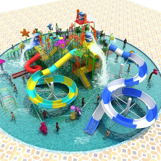 Customized high-quality large-scale adult fiberglass water park slides and children's playground equipment