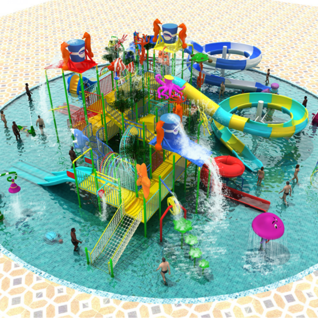 Customized high-quality large-scale adult fiberglass water park slides and children's playground equipment